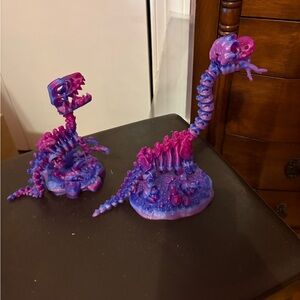 3d printed raptor and brontosaurs